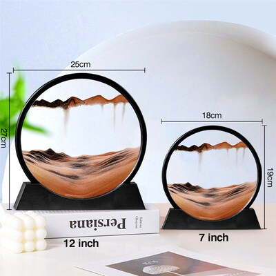 3D Moving Sand Art Picture Round Glass Hourglass Deep Sea 12
