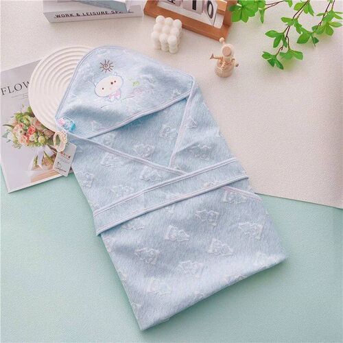 Embroidery Baby Blanket Infant Cotton Square Envelop Swaddle