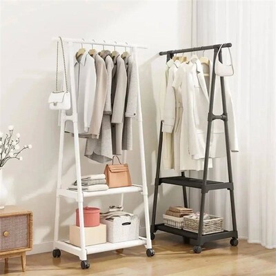 Floor-Standing Coat Rack Triangle Pulley Clothes Racks with