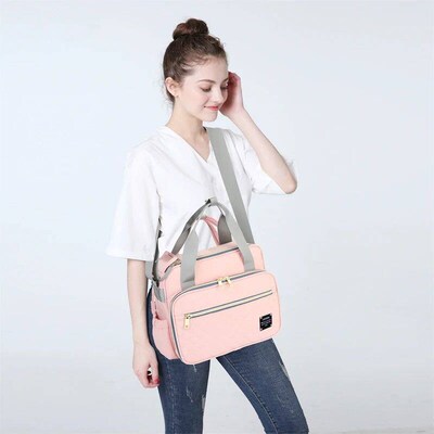 Diaper Bag Nursing Bag Mummy Maternity Nappy Pink Gray Large