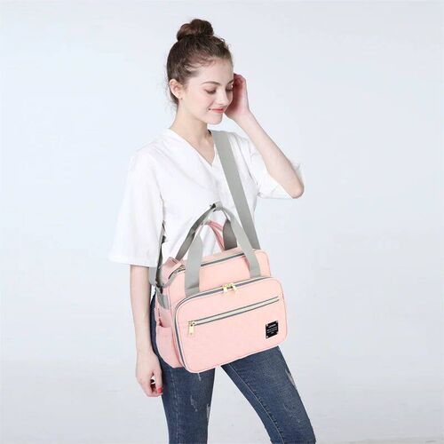 Diaper Bag Nursing Bag Mummy Maternity Nappy Pink Gray Large