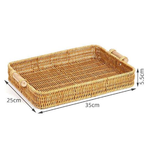 Double Handle Bread Storage Basket Artificial Simulated