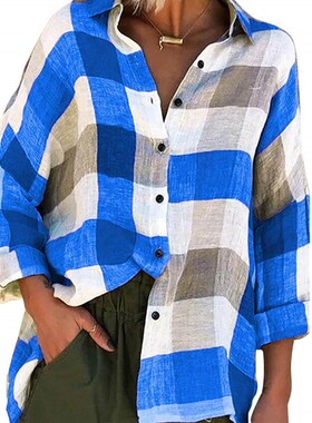 Plaid Blouse Newest Fashion Checkered Casual Long Sleeve Shi
