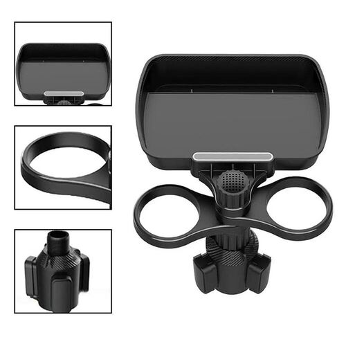 Dual Cup Holder Expander Adjustable for 360Rotating Multif