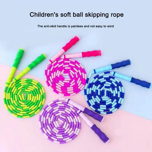 1PC Creative Soft TPU Beads Skipping Rope Nylon Jump Rope fo
