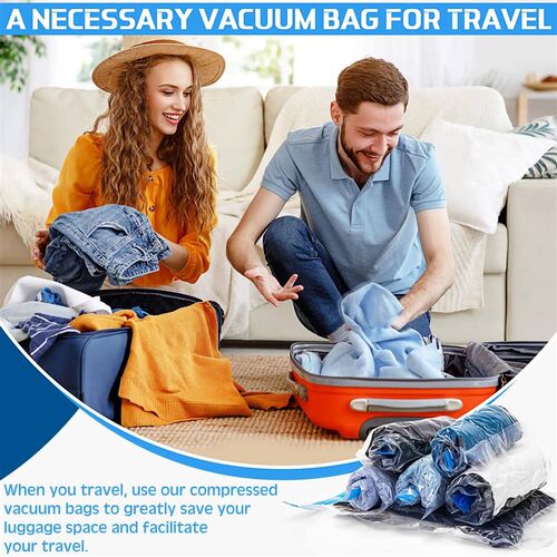 20 Pack Travel Vacuum Storage Bags Hand Roll Durable Space S