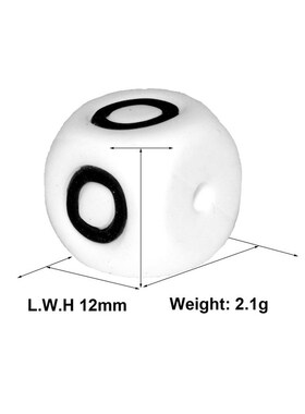 10Pcs/Lot 12mm White Alphabet English Silicone Letters Beads