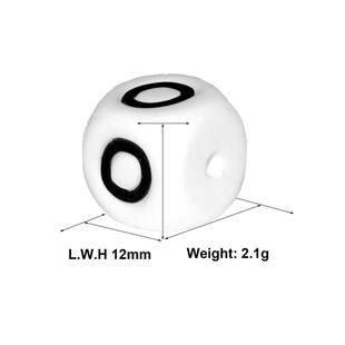 White Alphabet English 10Pcs Letters 12mm Silicone Beads Lot