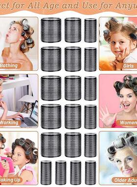 13pcs Black Self Grip Hair Rollers No Heat Hair Curlers Heat