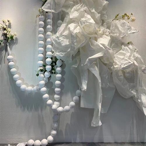 婚庆道具彩色布艺装饰球串橱窗背景墙签到区橱窗美陈装饰圆球挂饰