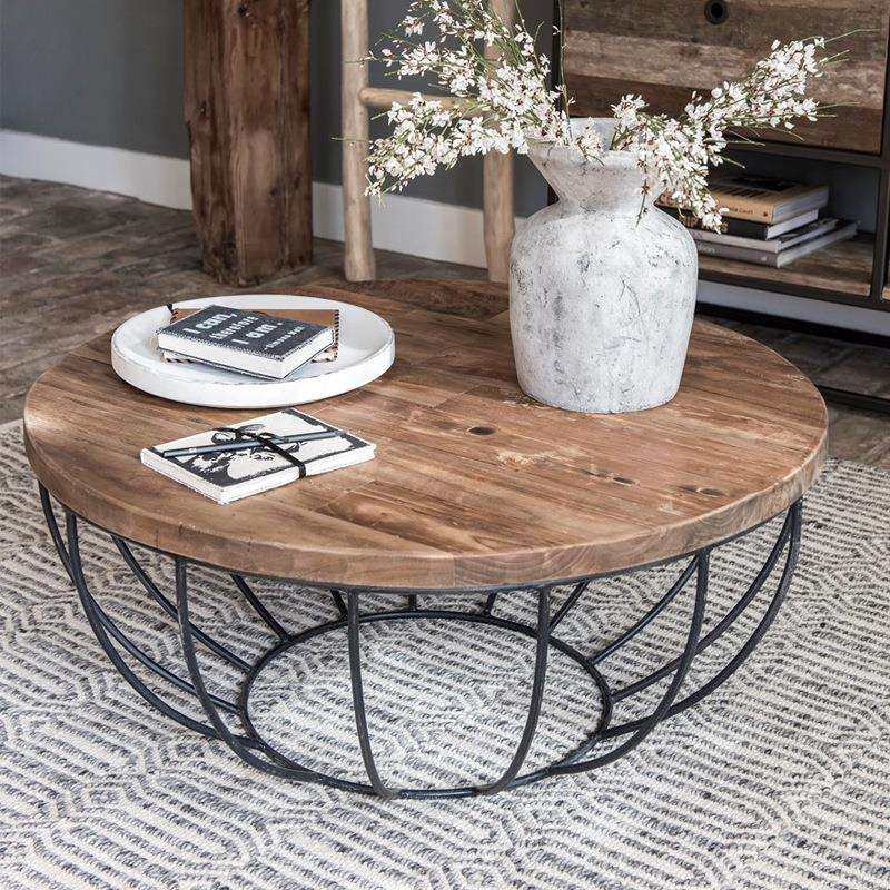 loft工业风圆形茶几铁艺客厅复古办公实木茶台矮桌个性接待洽谈桌,鲜花速递/花卉仿真/绿植园艺,割草机/草坪机,淘宝优惠券,粉丝福利购,淘宝优惠卷