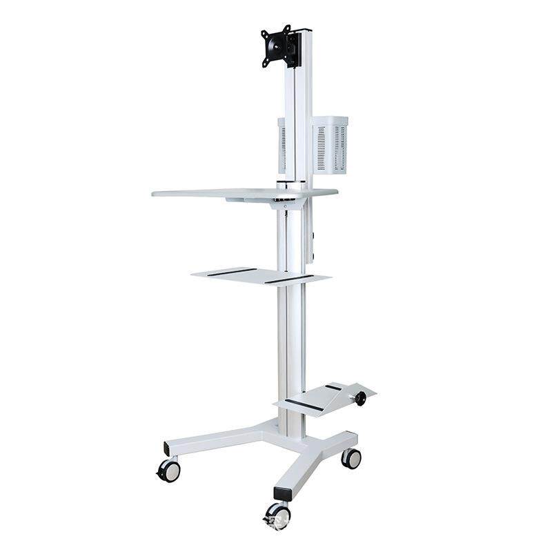 护士查房工作站一体机台车移动口扫电脑车显示器支架机房运维推车