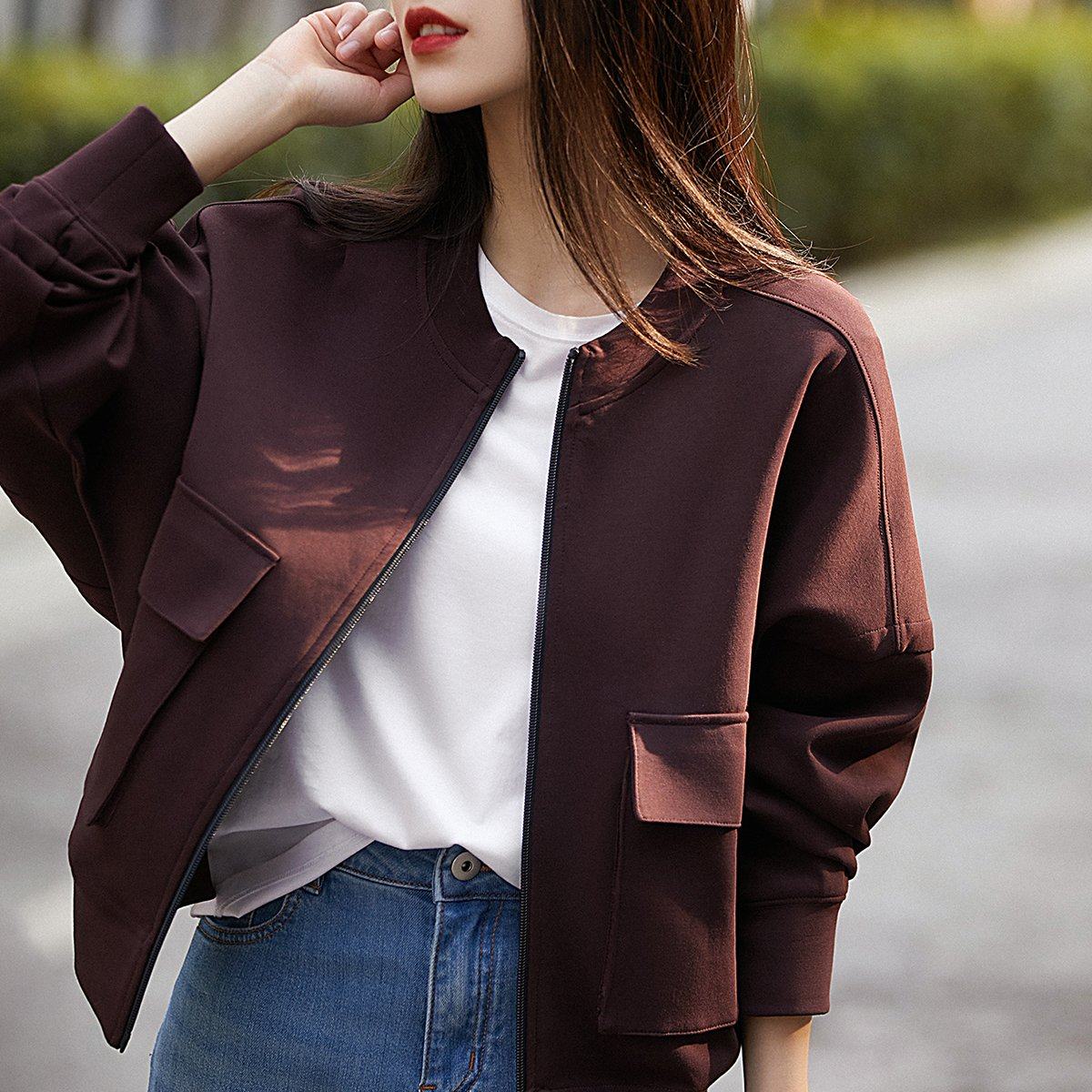 2024年新款笑涵 实用主义设计感 短款工装感棒球外套