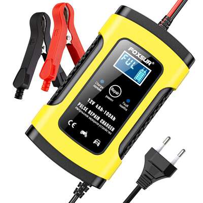 12V 5A Motorcycle Car Pulse Repair Charger with LCD Display