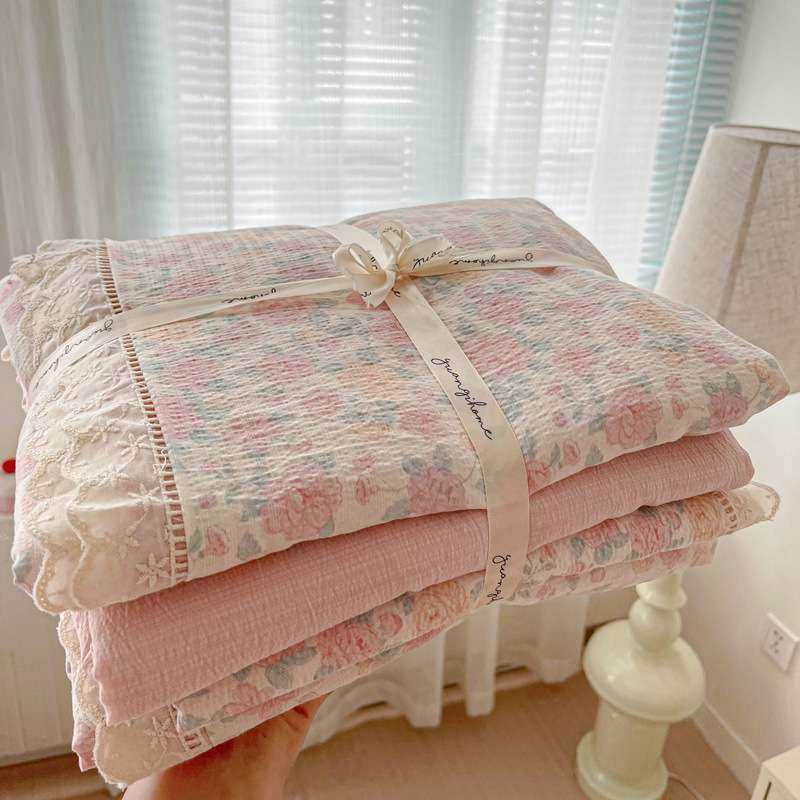 公主风皱皱双层纱四件套a类花边被套秋季床上用品宿舍三件套床单,3C数码配件,其它配件,淘宝优惠券,粉丝福利购,淘宝优惠卷