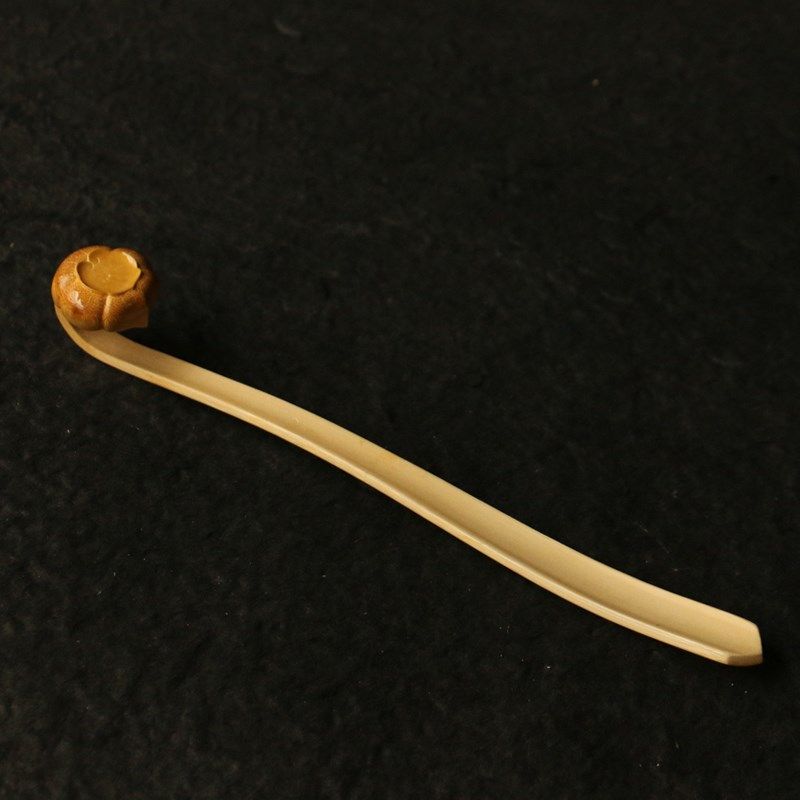 精品纯手工雕刻天然老玉竹一体如意手把件竹雕把玩文房雅器小摆件