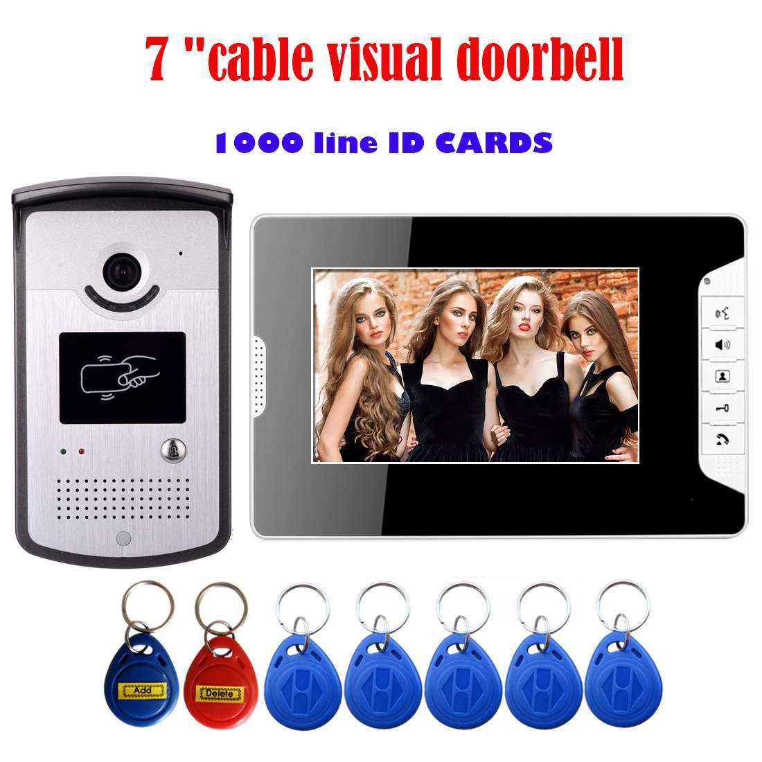 山一视达:7寸带刷卡功能金属室外机嵌入式安装可视对讲门铃智能,3C数码配件,其它配件,淘宝优惠券,粉丝福利购,淘宝优惠卷