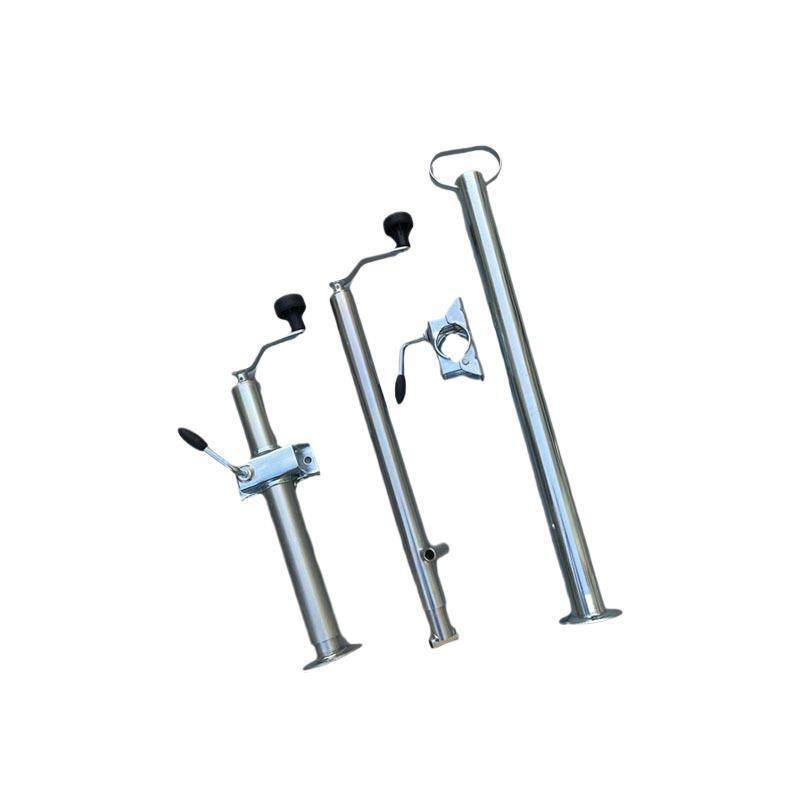 拖挂房车配件大全手摇拖车千斤顶驻车支腿架送卡箍管夹顶摇升降杆