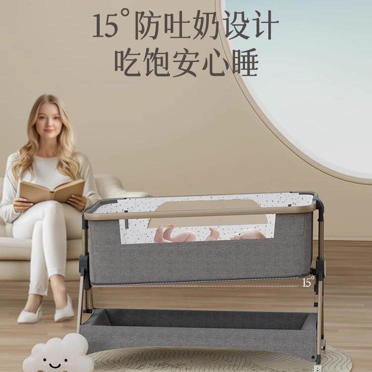 逸乐途小安适婴儿床可折叠可升降宝宝便携移动新生儿拼接床秒开