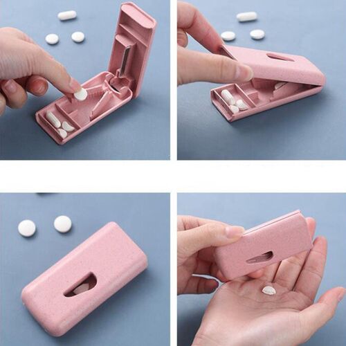 1Pcs Pills Cutter Pill Box 2 In 1 Transparent Mini Portable