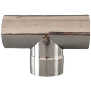 加厚不锈钢三通颗粒炉取暖炉家用土灶T型烟管防倒风倒烟防倒灌风