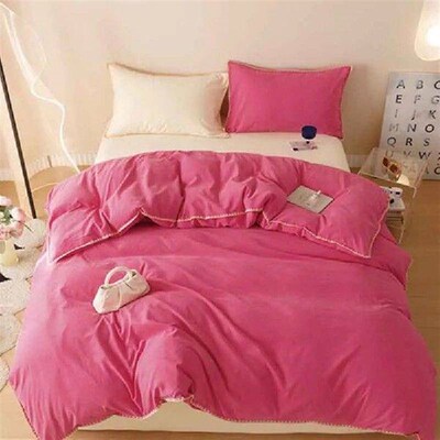 Striped Full Duvet Cover Set 4-Piece Bedding Set Striped