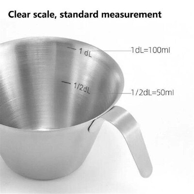 100ml Stainless Steel Coffee Mug Measuring Cup with Handle