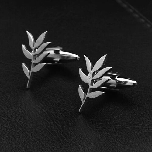Wholesale Fashion Cufflinks Stainless Steel Olive Branch Pat