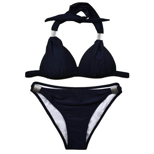 Printed bikini, neck tie, exposed back, slimming swimsuit,