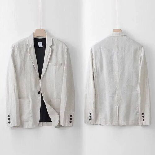 Summer Cotton Linen Blazers Pants Suit Mens Summer Loose Ca