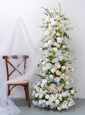 婚庆道具白色直立拱门仿真花艺装活动庆典婚礼现场摆设场景布置