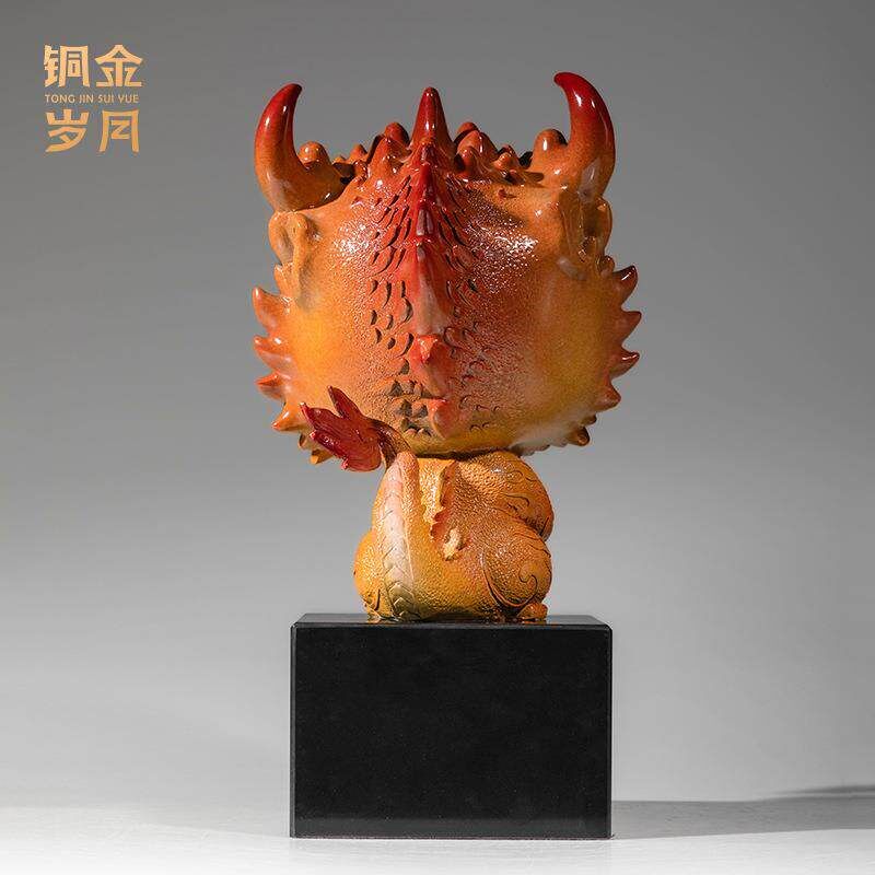 爆款铜艺坊龘龘送宝全黄铜器摆件铜龙宝宝摆件家居软装饰送礼工艺