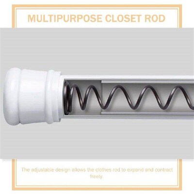 Bath Curtain Rod White 50 80CM Hole Free Telescopic Drying