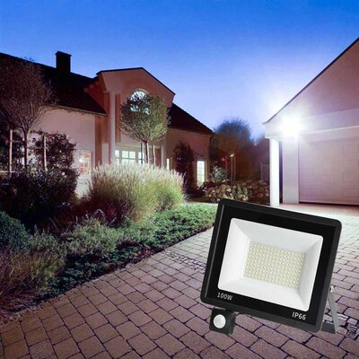 LED Floodlight PIR Motion Sensor White/Warm White IP66 AC220
