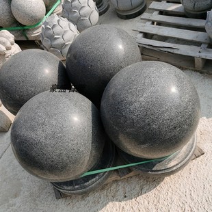 门柱石圆球花岗岩围墙栏杆柱大理石路障球石墩子挡车广场摆设石球