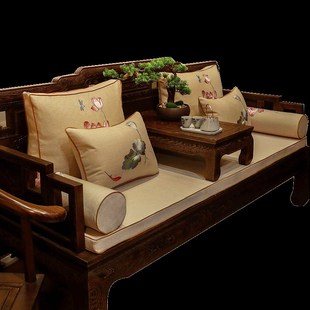 中式红木沙发坐垫罩盖巾实木家具靠背巾实木罗汉床垫子盖布防滑