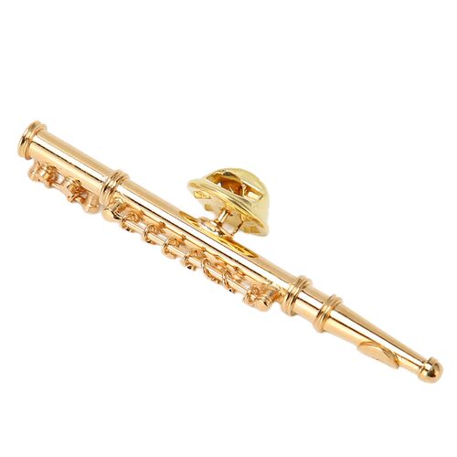 Flute Brooch Pin Elegant Fine Crafted Musical Instrument