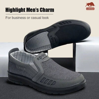 Mens Canvas Slip On Loafer Orthopedic Pain Relief