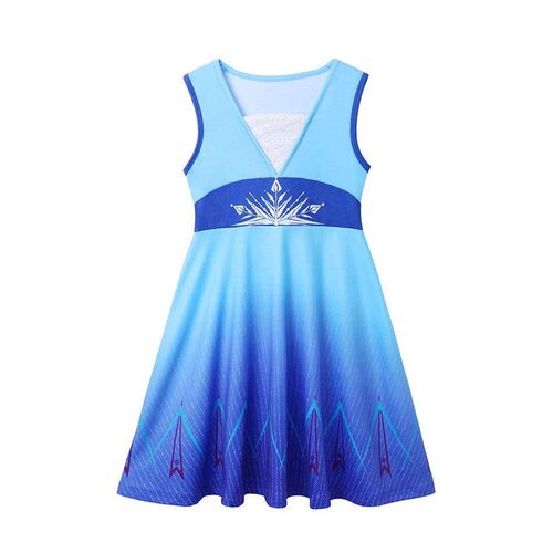2-10Y Cute Girl Princess Style Summer Vest Dress Cotton Knee