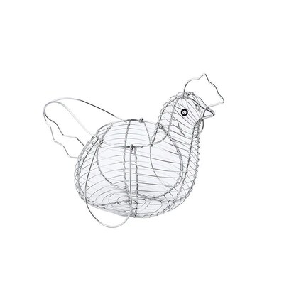 Homewares Chicken Hen Shaped Egg Collection Storage Wire Bas