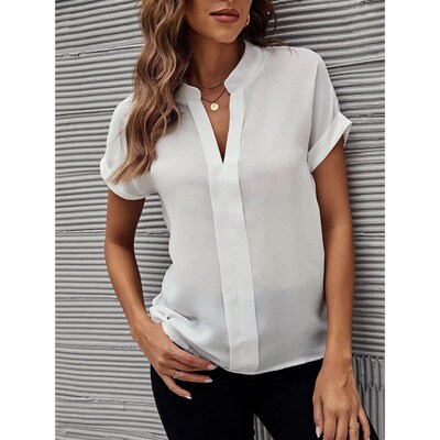Unity Solid White Batwing Sleeve Women Shirts Blouses And To
