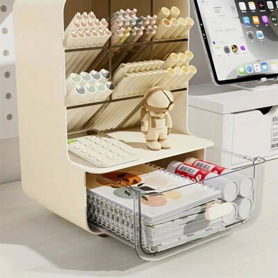 Multi-Layer Pen Holder Large Capacity Organizers Slanted Ins