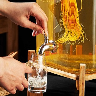 泡酒专用玻璃瓶子人参青梅杨梅药酒坛带龙头加厚密封罐磨口空瓶