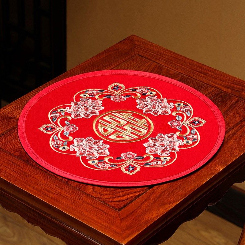 中式喜字餐垫装饰垫防烫餐具垫喜庆茶杯垫婚庆茶几垫防滑花瓶垫子,居家布艺,餐垫,淘宝优惠券,粉丝福利购,淘宝优惠卷
