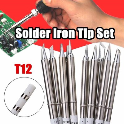 Drillpro 10pcs T12 Soldering Iron Tips Set Soldering Alloy I
