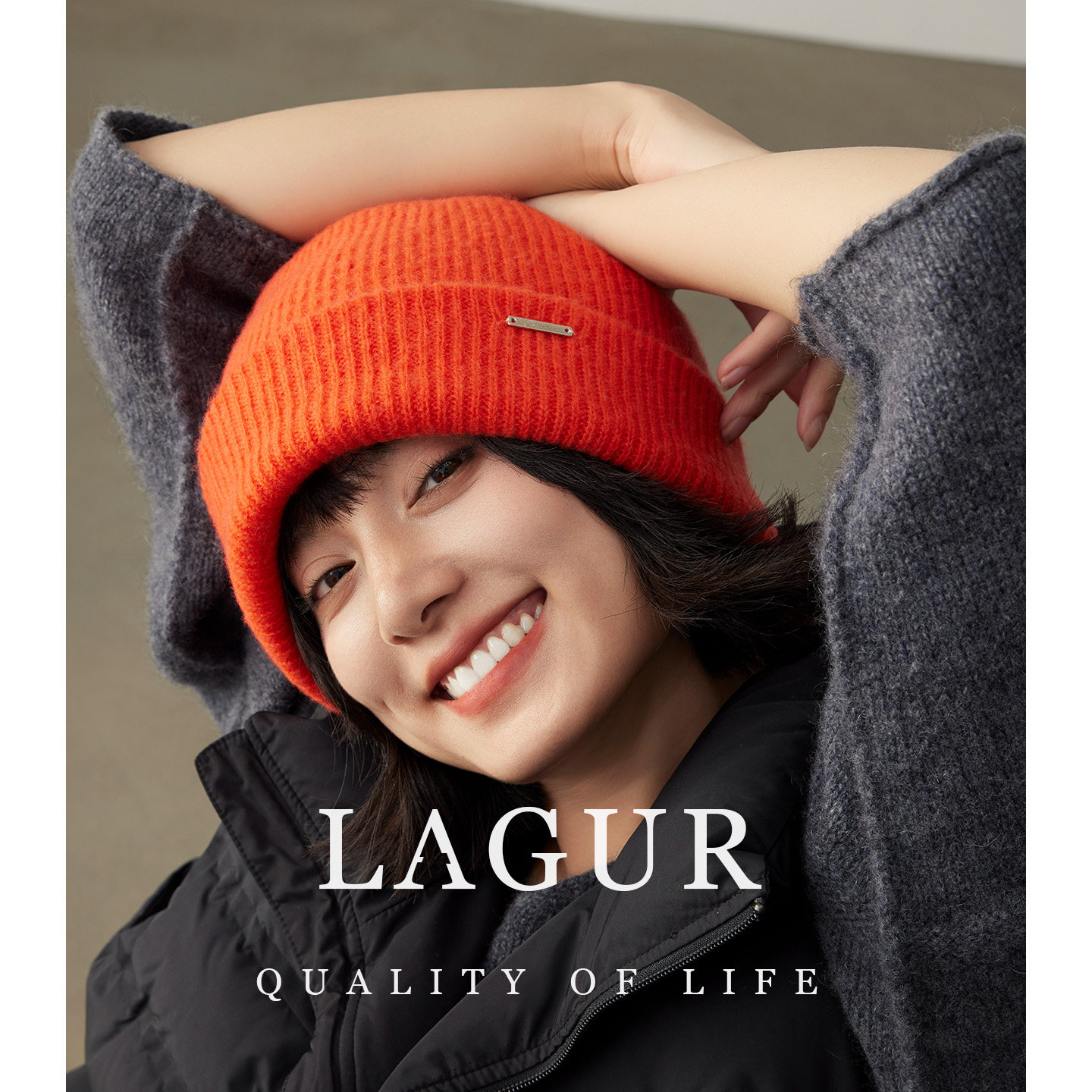 Lagur100%纯羊毛帽子女冬高级感图片