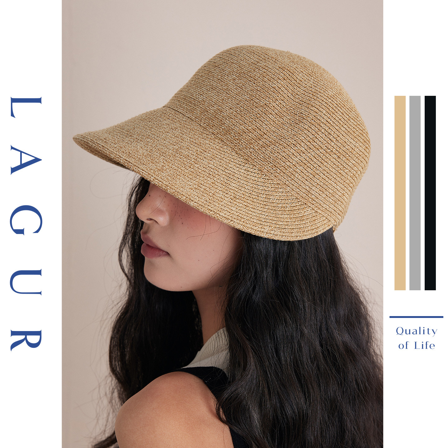 Lagur草编大檐夏季防晒女马术帽图片