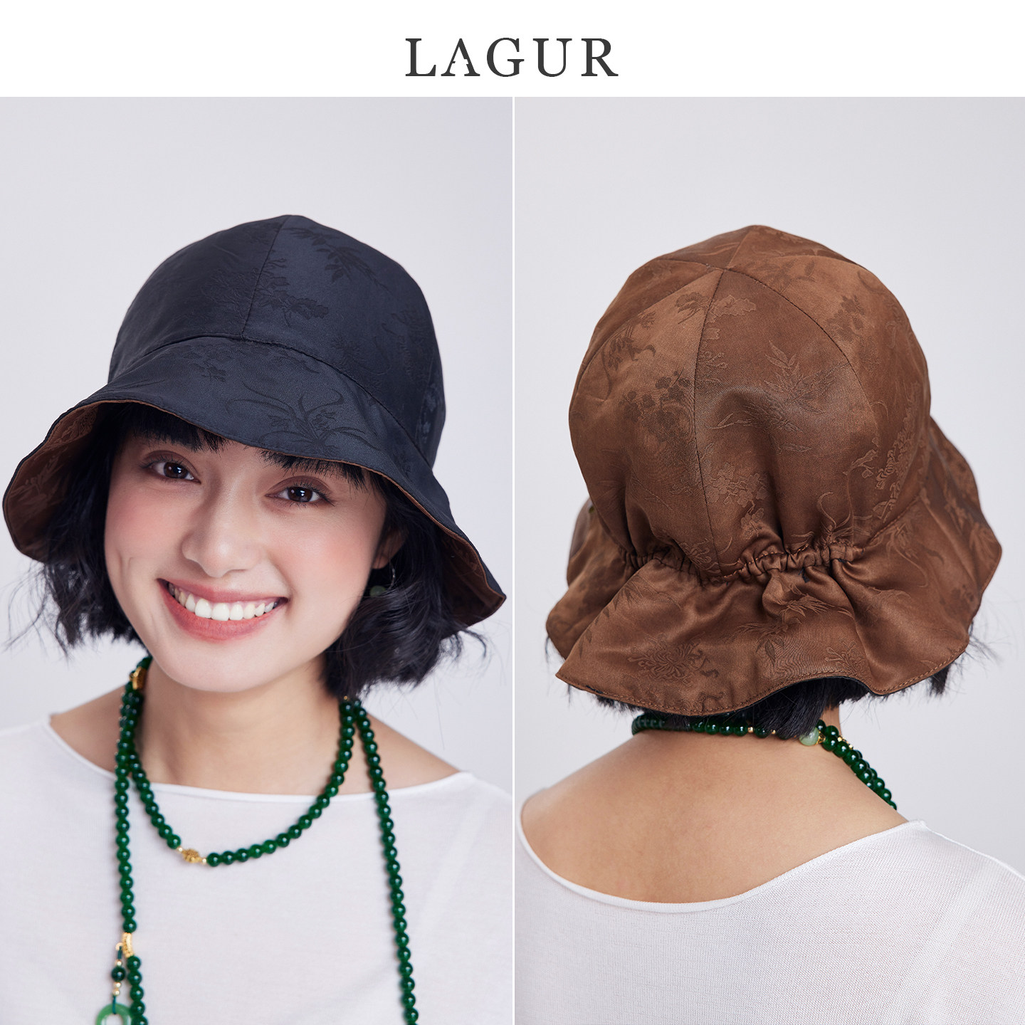 Lagur香云纱渔夫帽高档女士盆帽图片
