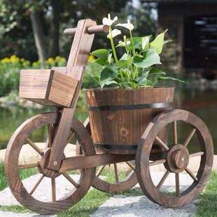 质户外阳台实木花多层木箱花盆架碳化防腐木庭院花F95H8J8S装饰种