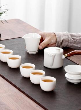 羊陶瓷礼碗品套装脂玉描金茶具套装白瓷茶功夫73841家用盖壶杯青